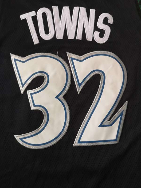 Minnesota Timberwolves TOWNS #32 Black Classics Basketball Jersey (Stitched)