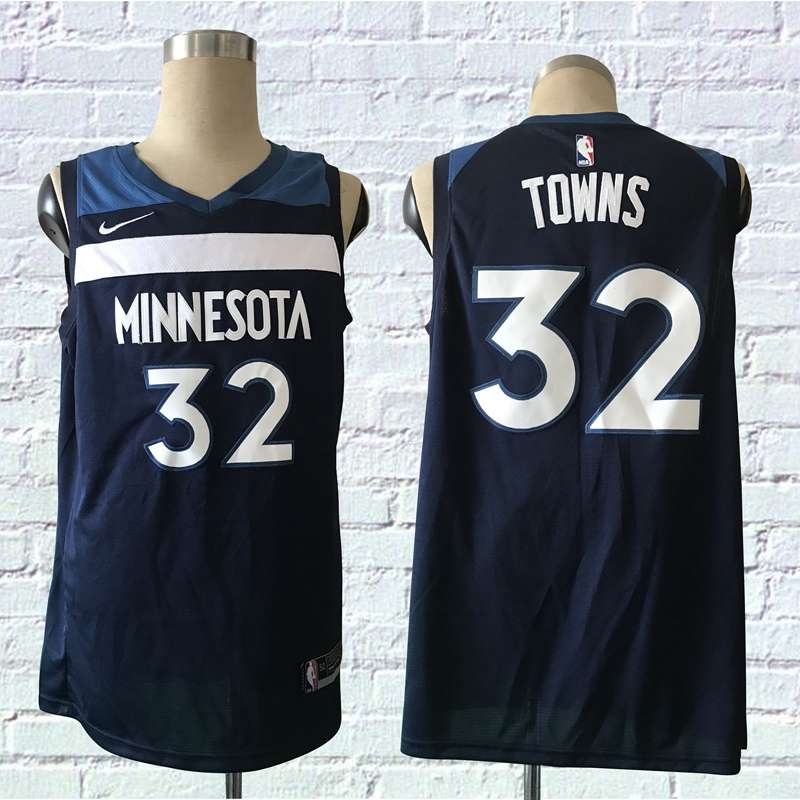 Minnesota Timberwolves TOWNS #32 Dark Blue Basketball Jersey (Stitched)