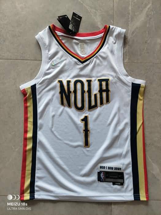 New Orleans Pelicans 21/22 WILLIAMSON #1 White Basketball Jersey (Stitched)