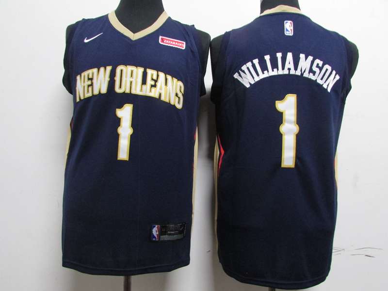 New Orleans Pelicans WILLIAMSON #1 Dark Blue Basketball Jersey (Stitched)