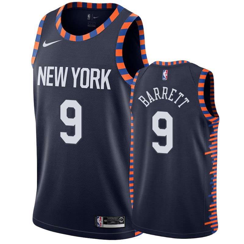New York Knicks 2020 BARRETT #9 Dark Blue City Basketball Jersey (Stitched)