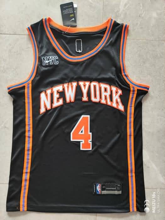 New York Knicks 21/22 ROSE #4 Black Basketball Jersey (Stitched)