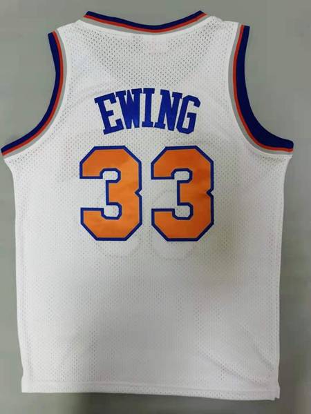 New York Knicks 1985/86 EWING #33 White Classics Basketball Jersey (Stitched)