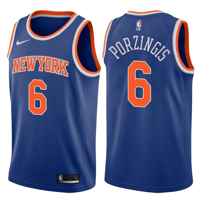 New York Knicks PORZINGIS #6 Blue Basketball Jersey (Stitched)