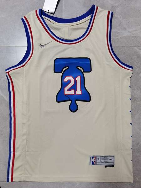 Philadelphia 76ers 20/21 EMBIID #21 Cream Basketball Jersey (Stitched)