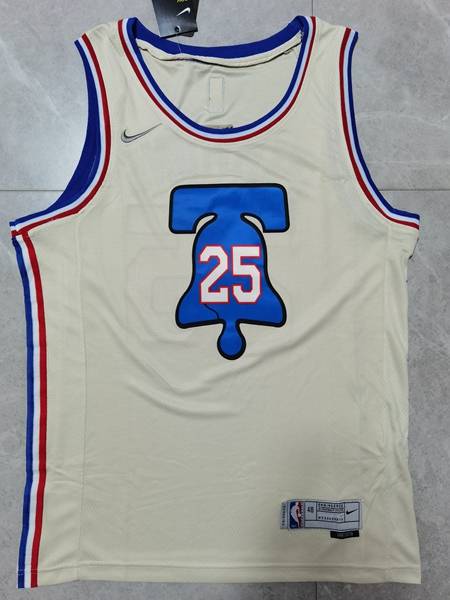 Philadelphia 76ers 20/21 SIMMONS #25 Cream Basketball Jersey (Stitched)