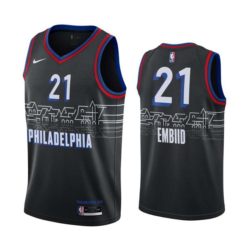 Philadelphia 76ers 20/21 EMBIID #21 Black City Basketball Jersey (Stitched)