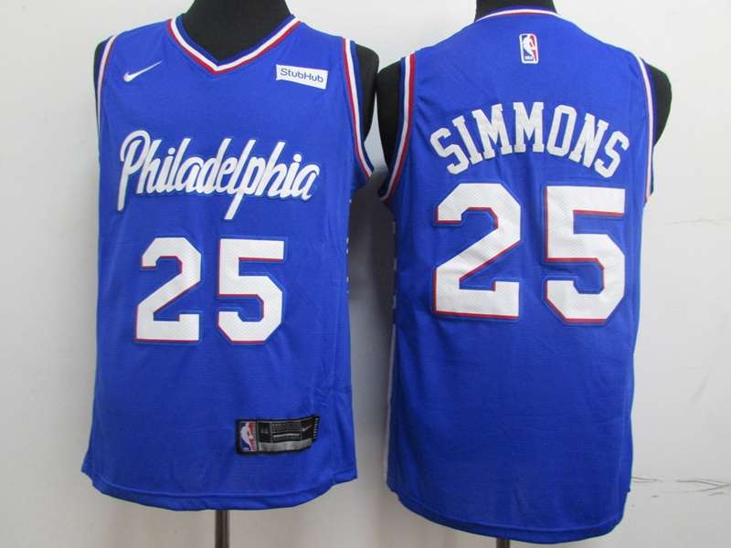 Philadelphia 76ers 2020 SIMMONS #25 Blue Basketball Jersey (Stitched)