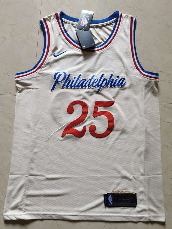 Philadelphia 76ers 2020 SIMMONS #25 White City Basketball Jersey (Stitched)