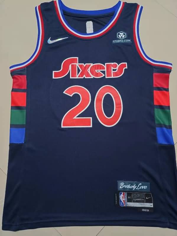 Philadelphia 76ers 21/22 NIANG #20 Dark Blue City Basketball Jersey (Stitched)