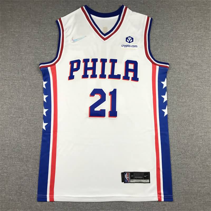 Philadelphia 76ers 21/22 EMBIID #21 White Basketball Jersey (Stitched)