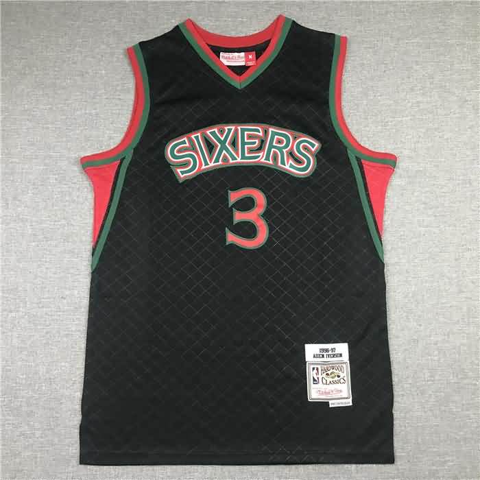 Philadelphia 76ers 1996/97 IVERSON #3 Black Classics Basketball Jersey (Stitched)