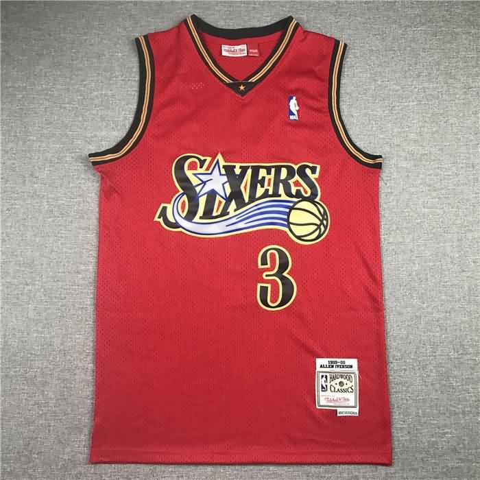 Philadelphia 76ers 1999/00 IVERSON #3 Red Classics Basketball Jersey (Stitched)
