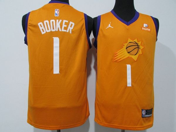 Phoenix Suns 20/21 BOOKER #1 Orange AJ Basketball Jersey (Stitched)