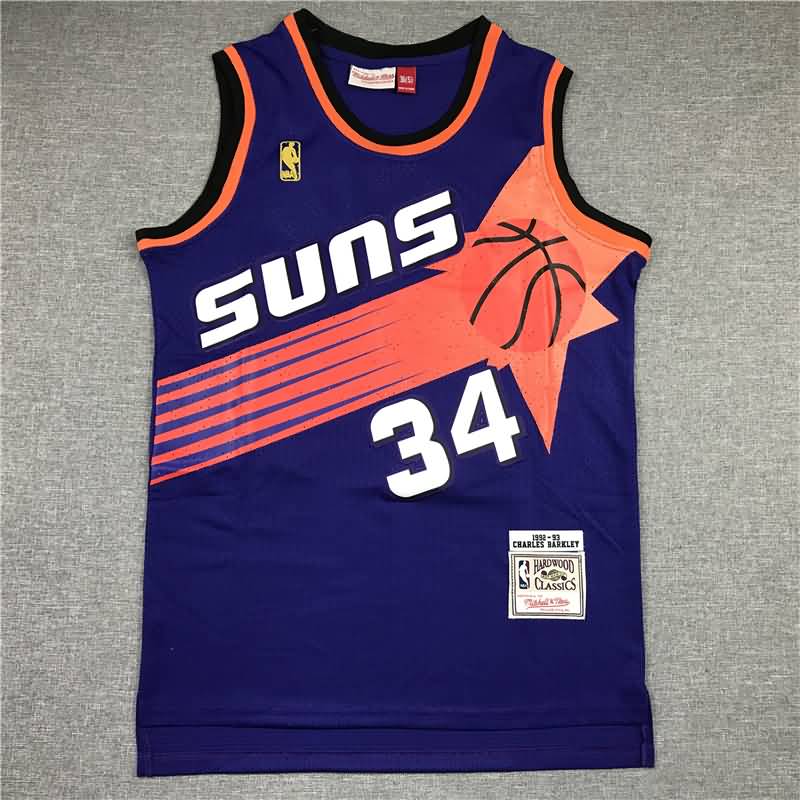 Phoenix Suns 1992/93 BARKLEY #34 Purple Classics Basketball Jersey (Stitched)