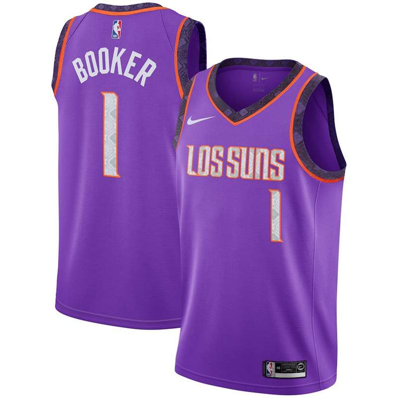 Phoenix Suns BOOKER #1 Purples City Basketball Jersey (Stitched)