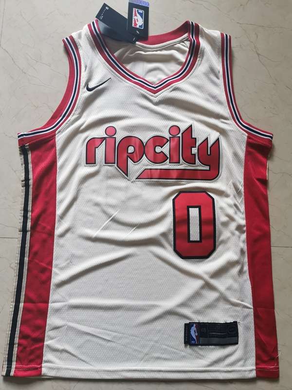 Portland Trail Blazers 2020 LILLARD #0 White City Basketball Jersey (Stitched)