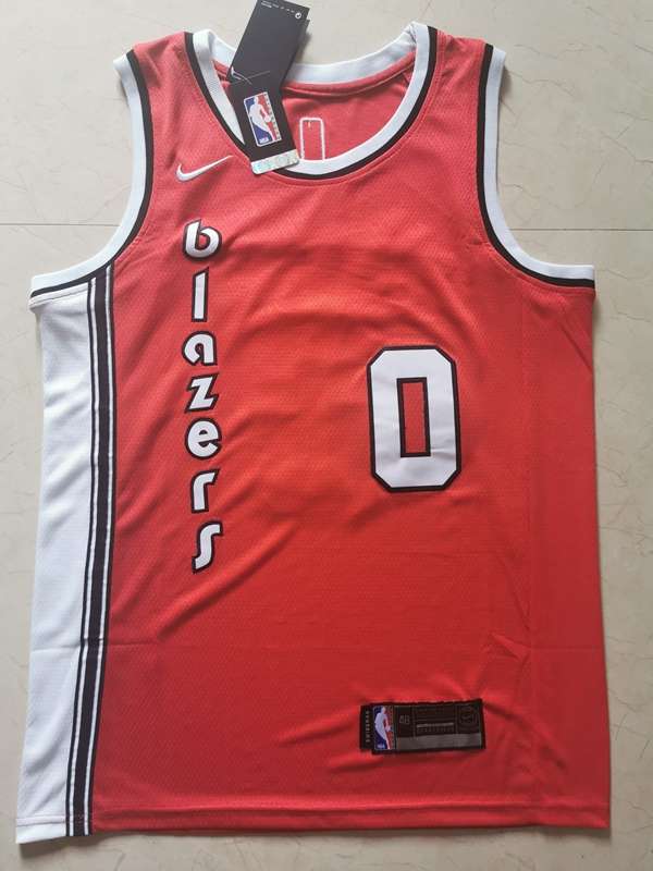 Portland Trail Blazers 2020 LILLARD #0 Red Basketball Jersey (Stitched) 02