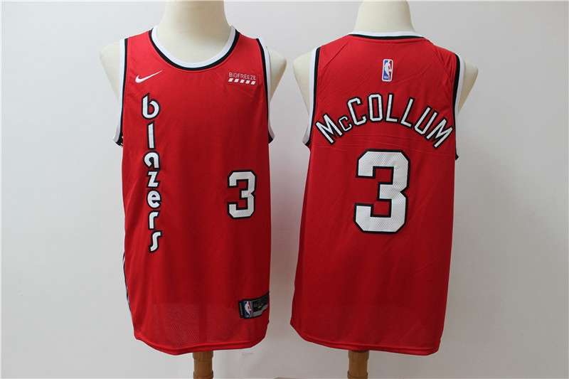 Portland Trail Blazers 2020 MCCOLLUM #3 Red Basketball Jersey (Stitched)