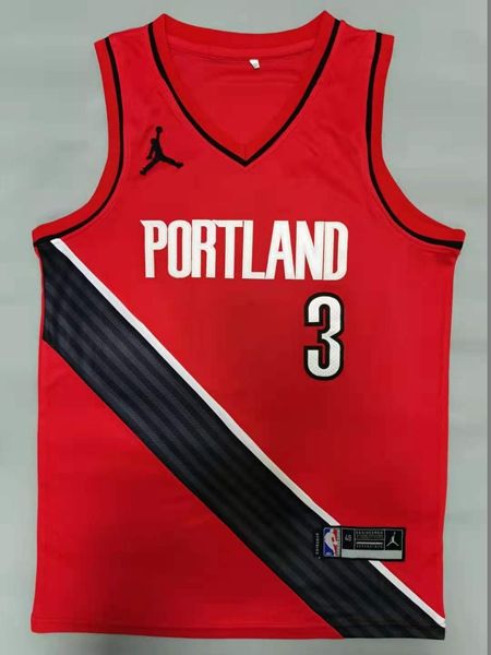 Portland Trail Blazers 20/21 MCCOLLUM #3 Red AJ Basketball Jersey (Stitched)