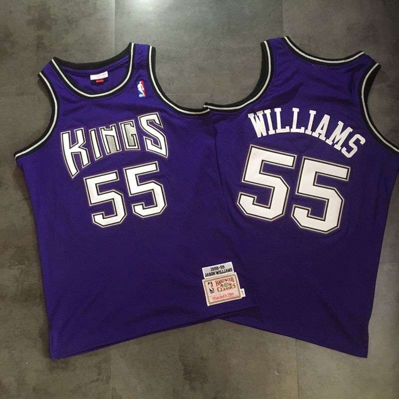Sacramento Kings 98/99 WILLIAMS #55 Purples Classics Basketball Jersey (Closely Stitched)