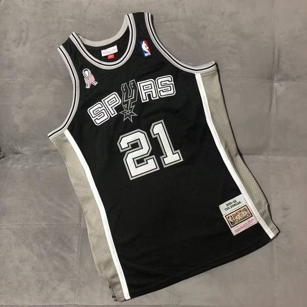 San Antonio Spurs 01/02 DUNCAN #21 Black Classics Basketball Jersey (Closely Stitched)