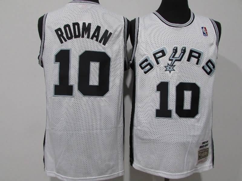 San Antonio Spurs 1983/84 RODMAN #10 White Classics Basketball Jersey (Stitched)