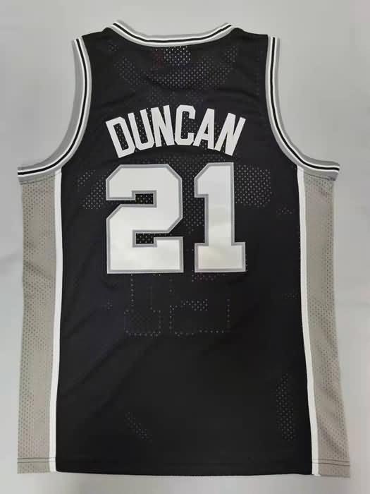 San Antonio Spurs 1998/99 DUNCAN #21 Black Classics Basketball Jersey 02 (Stitched)