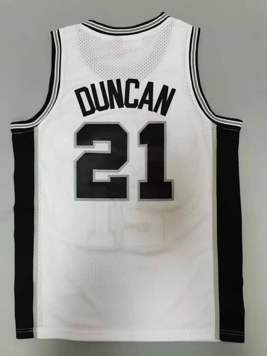 San Antonio Spurs 1998/99 DUNCAN #21 White Classics Basketball Jersey (Stitched)