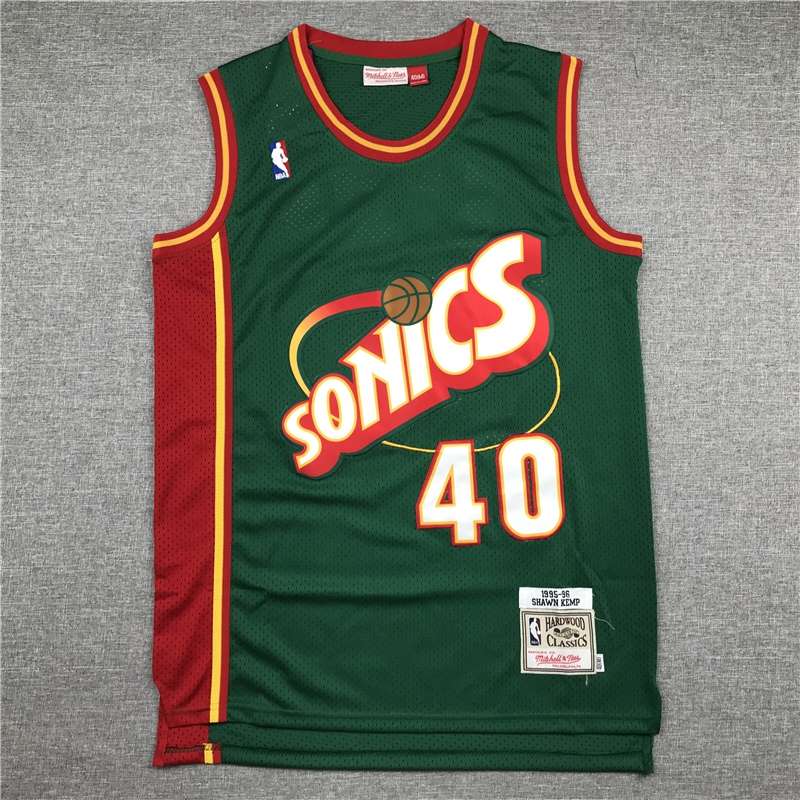 Seattle Sounders 95/96 KEMP #40 Green Classics Basketball Jersey (Stitched)