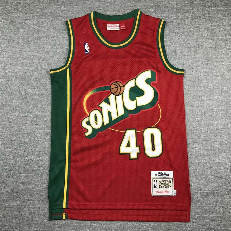 Seattle Sounders 95/96 KEMP #40 Red Classics Basketball Jersey (Stitched)