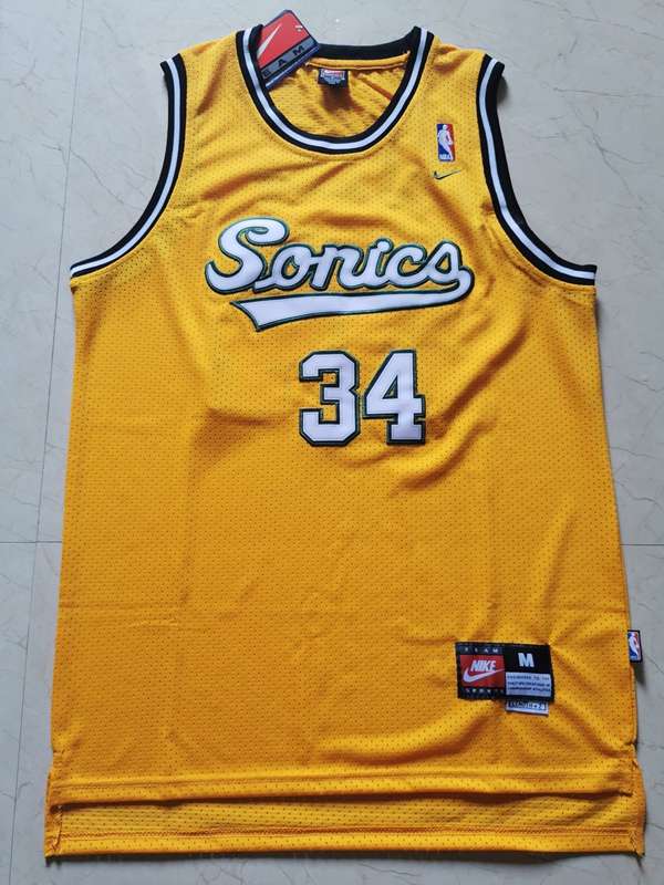 Seattle Sounders ALLEN #34 Yellow Classics Basketball Jersey (Stitched)