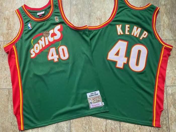 Seattle Sounders 1995/96 KEMP #40 Green Classics Basketball Jersey (Closely Stitched)