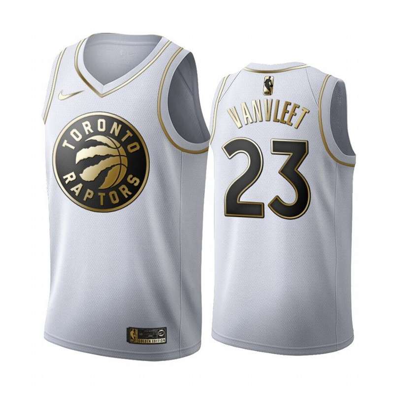 Toronto Raptors 2020 VANVLEET #23 White Gold Basketball Jersey (Stitched)