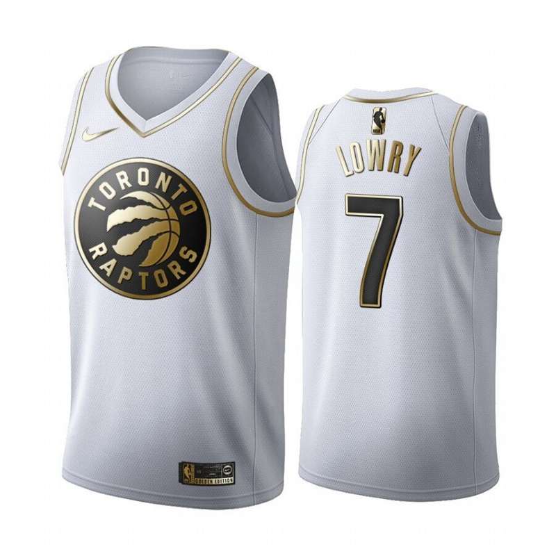 Toronto Raptors 2020 LOWRY #7 White Gold Basketball Jersey (Stitched)