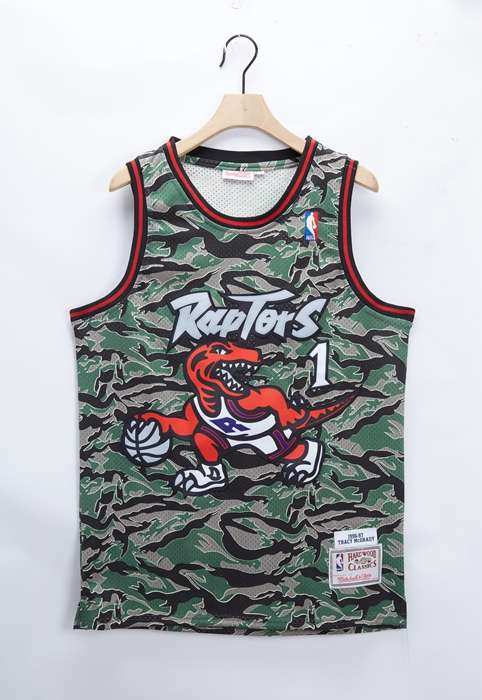 Toronto Raptors 96/97 MCGRADY #1 Camouflage Classics Basketball Jersey (Stitched)