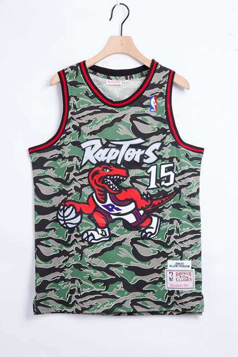 Toronto Raptors 96/97 CARTER #15 Camouflage Classics Basketball Jersey (Stitched)