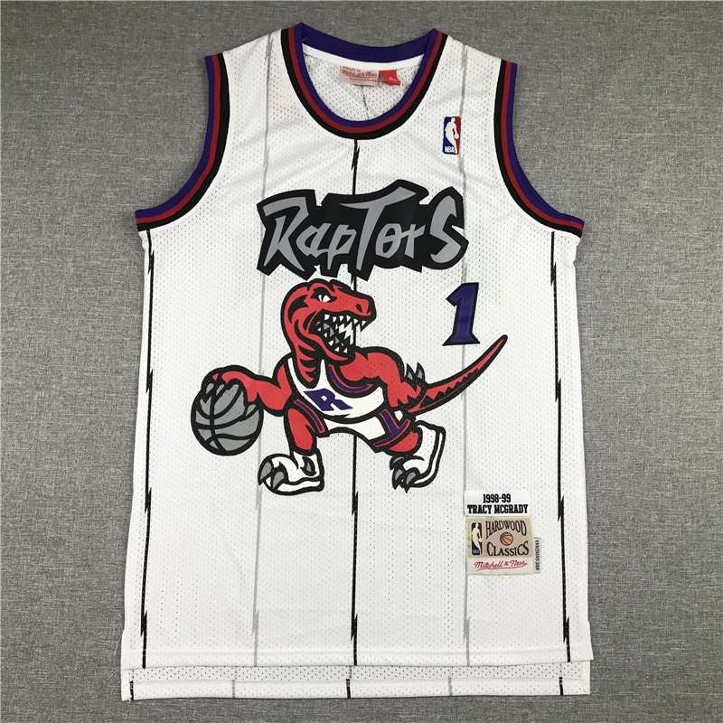 Toronto Raptors 98/99 MCGRADY #1 White Classics Basketball Jersey (Stitched)