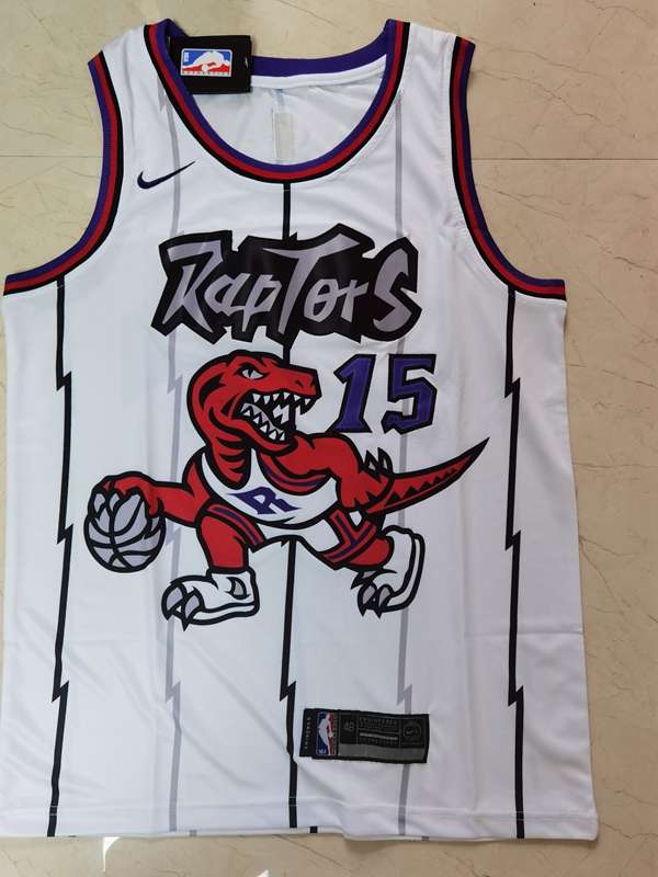 Toronto Raptors CARTER #15 White Classics Basketball Jersey (Stitched) 02