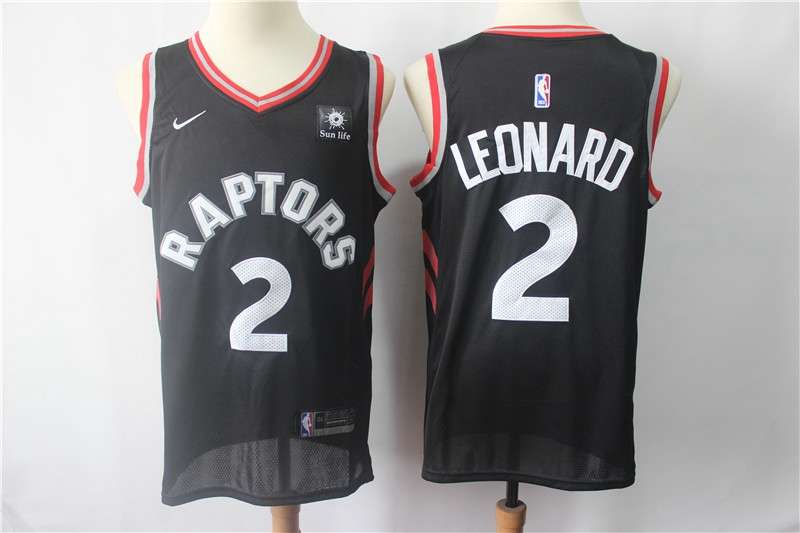Toronto Raptors LEONARD #2 Black Basketball Jersey (Stitched)