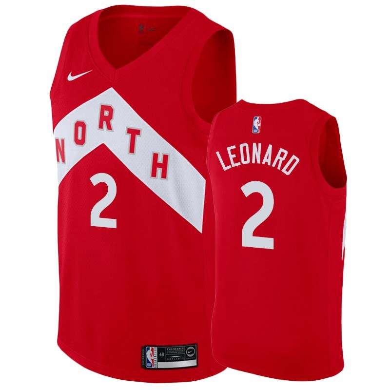 Toronto Raptors LEONARD #2 Red City Basketball Jersey (Stitched)
