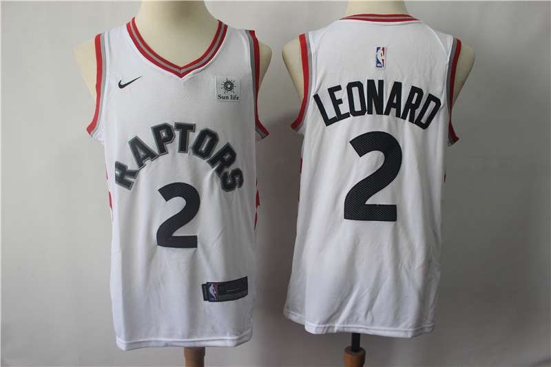 Toronto Raptors LEONARD #2 White Basketball Jersey (Stitched)