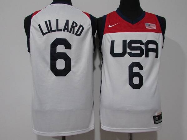 USA 2021 LILLARD #6 White Basketball Jersey (Stitched)