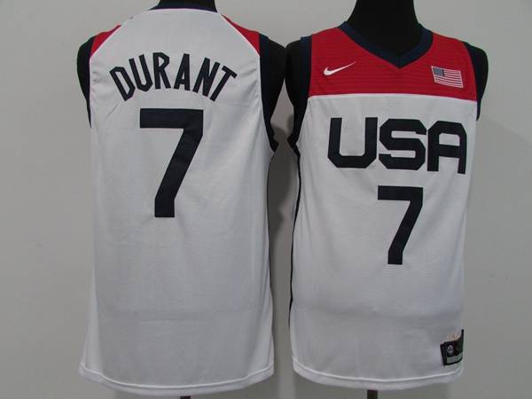 USA 2021 DVRANT #7 White Basketball Jersey (Stitched)