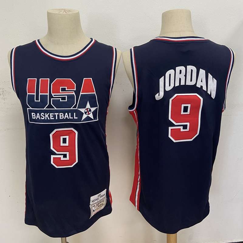 USA 1992 JORDAN #9 Dark Blue Classics Basketball Jersey (Stitched)