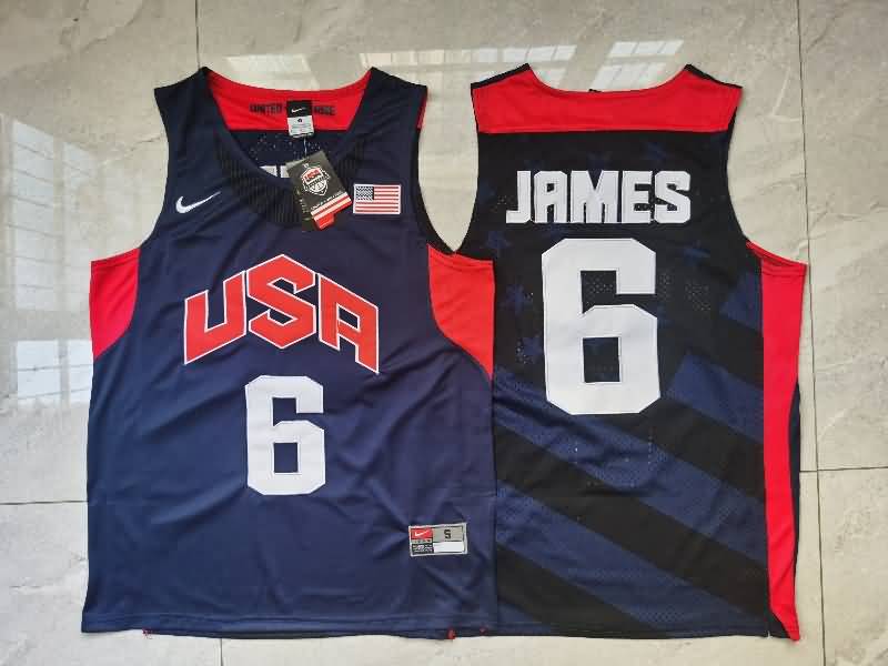 USA 2012 JAMES #6 Dark Blue Classics Basketball Jersey (Stitched)