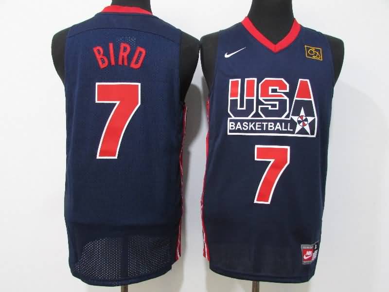 USA BIRD #7 Dark Blue Classics Basketball Jersey (Stitched)