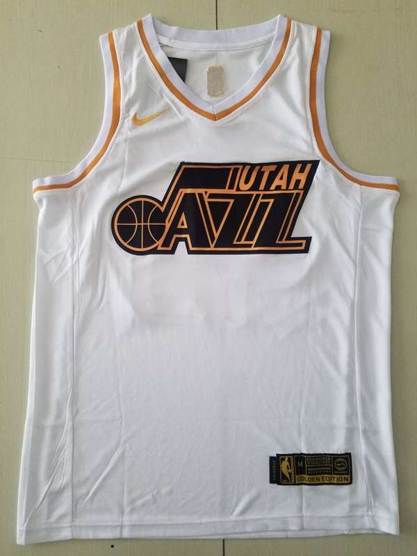 Utah Jazz 2020 MITCHELL #45 White Gold Basketball Jersey (Stitched)