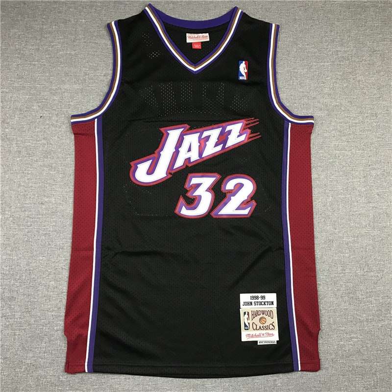 Utah Jazz 98/99 MALONE #32 Black Classics Basketball Jersey (Stitched)