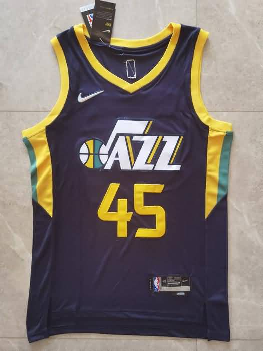 21/22 Utah Jazz #45 MITCHELL Dark Blue Basketball Jersey (Stitched)